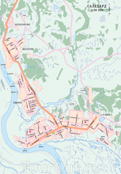 Карта Салехарда с улицами