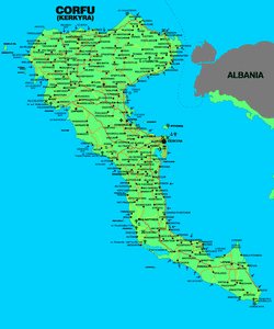 Карта острова Корфу