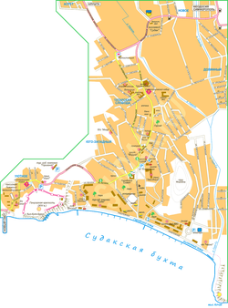 Карта Судака с улицами