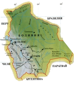 Карта Боливии на русском