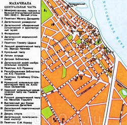 Карта Махачкалы с достопримечательностями