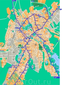 Карта Симферополя с маршрутами