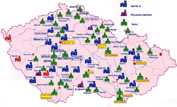 Карта Чехии с достопримечательностями