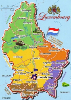 Карта Люксембурга с городами