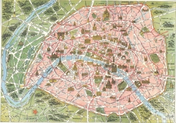 Карта города Париж