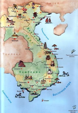 Карта Вьетнама с курортами