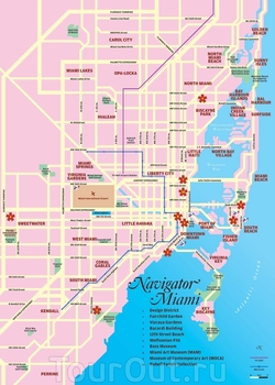 Карта Майами с отелями