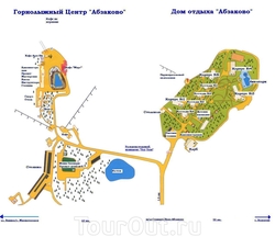 Карта горнолыжного курорта Абзаково и дома отдыха Абзаково