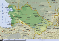 Карта Туркменистана с городами