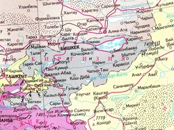 Карта Кыргызстана на русском
