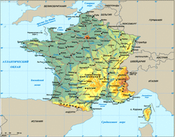 Карта Франции на русском