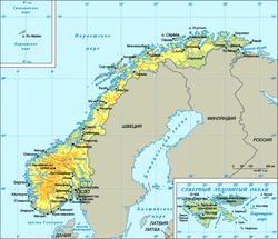 Карта Норвегии на русском