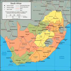 Карта ЮАР с провинциями