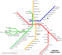Карта метро Бостона