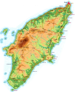 Физическая карта Родоса