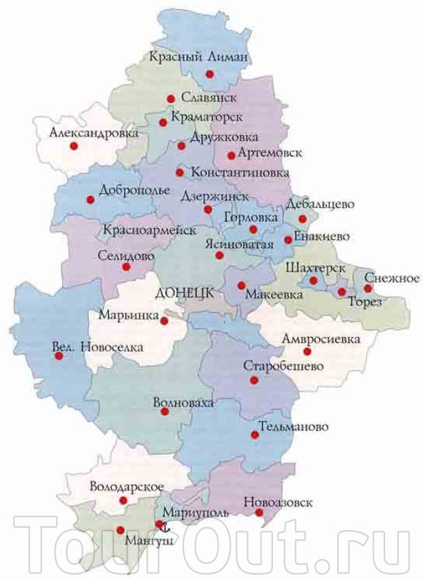Донецк на карте. Донецк на карте области