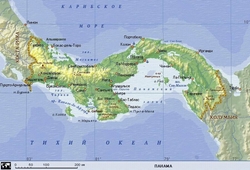 Карта Панамы с городами