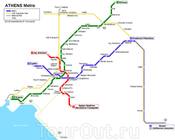 Карта метро Афин