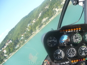 Над озером Абрау на частном вертолёте