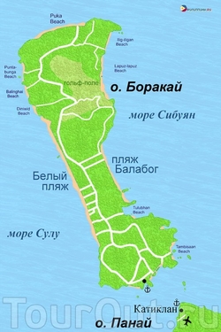 Карта острова Боракай на русском языке