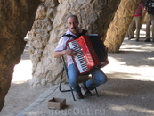 местный музыкант в парке Гуэль