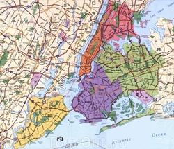 Карта Нью-Йорка с районами