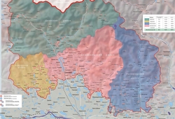 Карта Южной Осетии с районами