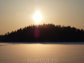 Закат на Мельничном озере.