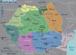 Карта Румынии с аэропортами