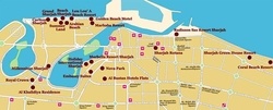 Карта Шарджи с отелями