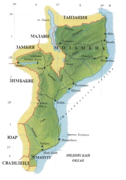 Карта Мозамбика на русском