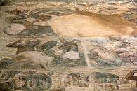 Фрагмент мозаики, сохранившейся с древних времён.
В музее Карфагена.