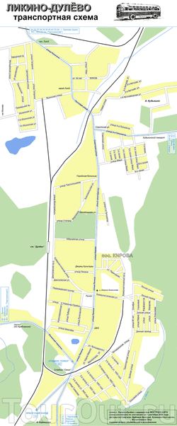 Карта Ликино-Дулево с улицами