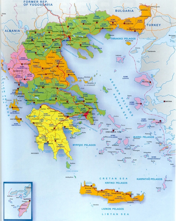 Карта Герции. Подробная карта Греции
