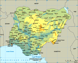  Карта Нигерии с городами