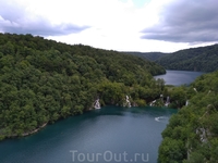вид сверху на Плитвицкие озера
