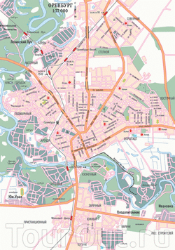 Карта Оренбурга с улицами