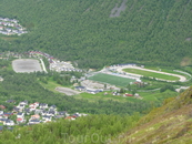 Стадион у подножья горы