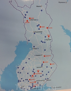 Карта аэропортов Финляндии