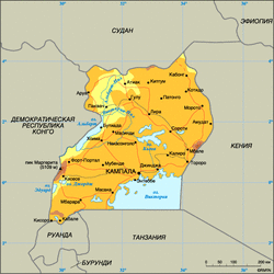 Карта Уганды с городами