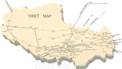 Карта Тибета для туристов