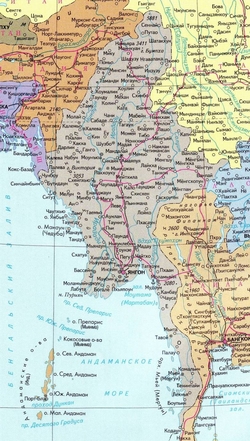 Карта Мьянмы
