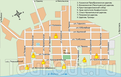 Карта Тутаева с достопримечательностями