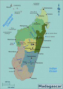 Карта Мадагаскара с городами