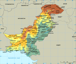Карта Пакистана с городами