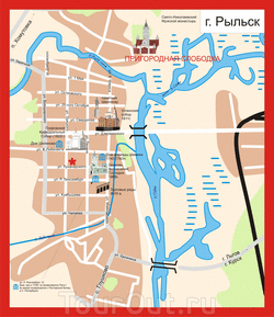 Карта Рыльска для туристов