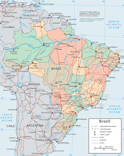 Карта Бразилии с регионами