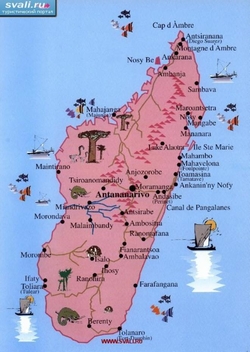 Карта Мадагаскара с достопримечательностями