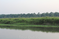 Река в Читване, за ней заливные луга а дальше начинается национальный парк
