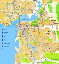 Карта Казанис дорогами